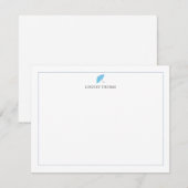 Carte De Correspondance Blue Umbrella Border Personalized Stationery (Devant / Derrière)