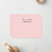 Carte De Correspondance Blush Pink | Modern Minimalist Monogram Design (Devant/Arrière en situation)