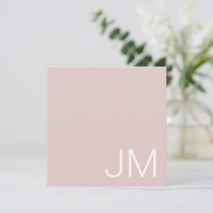 Carte De Correspondance Blush Rose Chic Initiales Monogrammées de Grande T