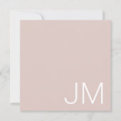 Carte De Correspondance Blush Rose Chic Monogramme Initiales Géantes (Devant)