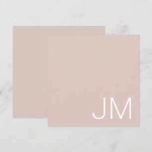 Carte De Correspondance Blush Rose Chic Monogramme Initiales Géantes