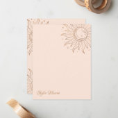 Carte De Correspondance Blush solaire céleste (Devant/Arrière en situation)