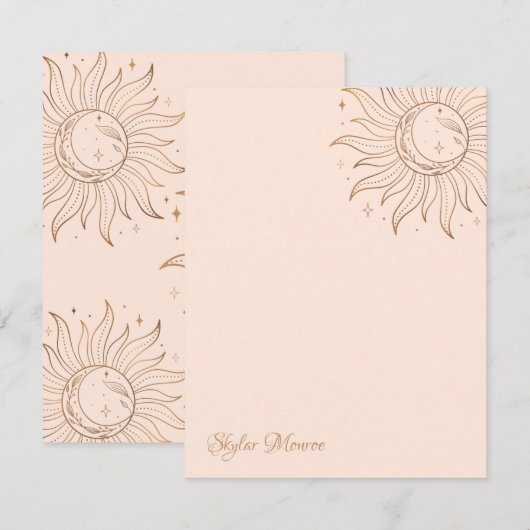 Carte De Correspondance Blush solaire céleste (Devant / Derrière)