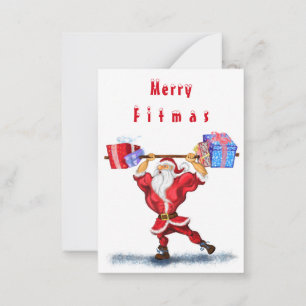 Carte De Correspondance Bodybuilder Père Noël Funny Christmas Card