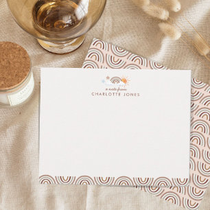 Carte De Correspondance Boho Arc-en-ciel Motif géométrique Enfants papeter