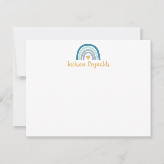 Carte De Correspondance Boho Blue Rainbow (Devant)