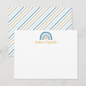 Carte De Correspondance Boho Blue Rainbow (Devant / Derrière)