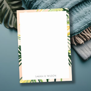 Carte De Correspondance Boho Blush Green Tropical Palm Beach Mariage