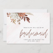 Carte De Correspondance Boho Chic Terracotta Fall Bridesmaid Proposition (Devant)