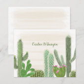 Carte De Correspondance Boho Désert Cactus Aquarelle Florale Cactus (Devant / Derrière)