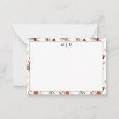 Carte De Correspondance Boho Fall Floral Monogramm  (Devant)