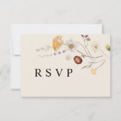 Carte De Correspondance Boho Fleur sauvage mariage RSVP QR Code Card (Devant)