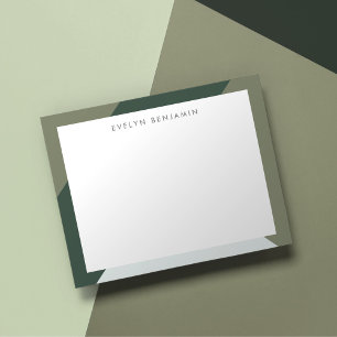 Carte De Correspondance Boho moderne Chic Sage & Pine Vert Motif Frontière