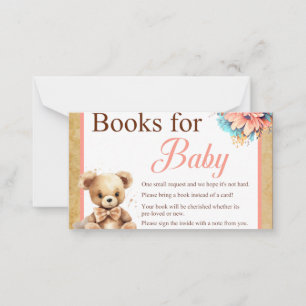 Carte De Correspondance Boho Pink Bear Baby showers Livres pour bébé