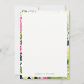 Carte De Correspondance Boho Pink Green Bougainvillea Mariage (Devant)