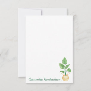 Carte De Correspondance Boho Plante moderne minimaliste personnalisé