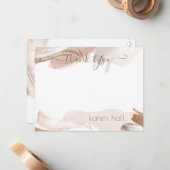 Carte De Correspondance Boho Pretty Abstract Thank You Personalized Name (Devant/Arrière en situation)