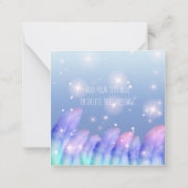 Carte De Correspondance Boho Purple Plumes rose Étincelles Merci (Dos)