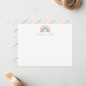 Carte De Correspondance Boho Rainbow Stationery (Devant/Arrière en situation)