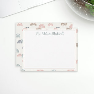 Carte De Correspondance Boho Rainbow Teacher Nom personnalisé