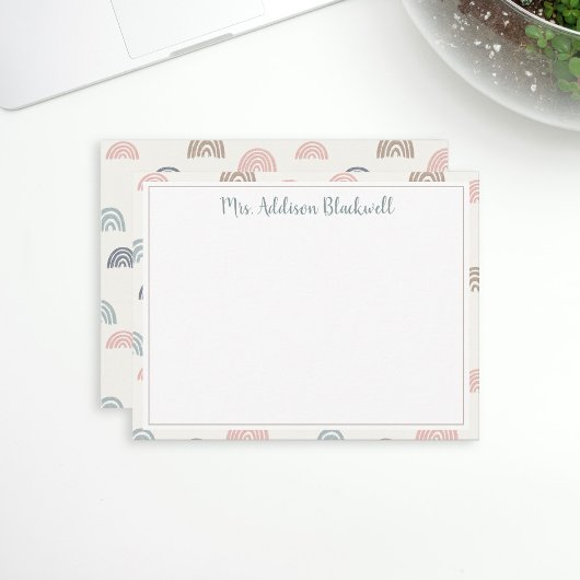Carte De Correspondance Boho Rainbow Teacher Nom personnalisé