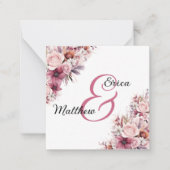 Carte De Correspondance Boho rose Dusty Mariage note (Devant)