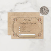 Carte De Correspondance Boho Rustic Floral Wedding RSVP (Devant/Arrière en situation)