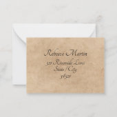 Carte De Correspondance Boho Rustic Floral Wedding RSVP (Dos)