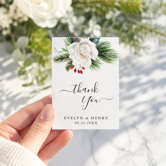 Carte De Correspondance Boho Script Pine verdure Mariage Budget Merci