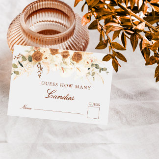 Carte De Correspondance Boho Terracotta Lilies Candy Jar Guessing Game