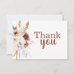 Carte De Correspondance Boho Terracotta Pampas Grass Merci Note Card