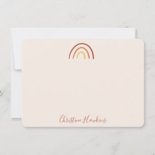 Carte De Correspondance Boho Terracotta Rainbow Blush Rose Personnalisé