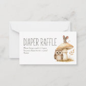 Carte De Correspondance Boho Woodland Animaux Baby shower Déchets Raffle (Devant)