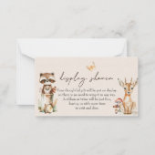 Carte De Correspondance Bois Animaux Boho Baby Display Douche (Devant)
