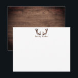 Carte De Correspondance Bois de cerf Chasse Chasseur Rustique Bois foncé<br><div class="desc">Ce design présente des bois de cerf rustiques avec un espace pour un nom/texte ci-dessous et un fond en bois sombre. Cliquez sur le bouton Personnaliser si vous souhaitez ajuster les éléments de design et/ou modifier davantage le texte ! Des variations de ce design, des couleurs supplémentaires, ainsi que des...</div>