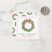 Carte De Correspondance Bois de Noël Rouge (Devant/Arrière en situation)