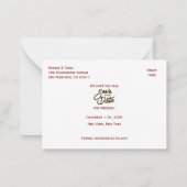 Carte De Correspondance Bois rustique texturé Enregistrer la date (Dos)
