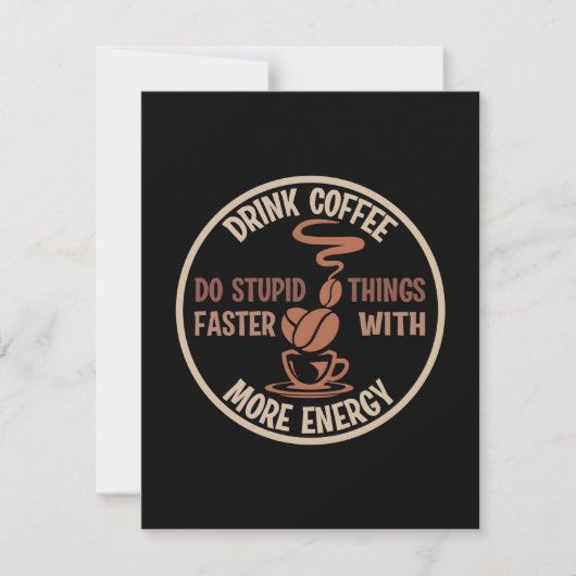 Carte De Correspondance Boisson d'art de café Plus d'énergie (Devant)