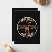 Carte De Correspondance Boisson d'art de café Plus d'énergie (Devant/Arrière en situation)