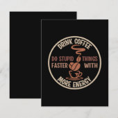 Carte De Correspondance Boisson d'art de café Plus d'énergie (Devant / Derrière)