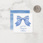 Carte De Correspondance Boîtier cadeau Aquarelle Bleu Bouton (Devant/Arrière en situation)