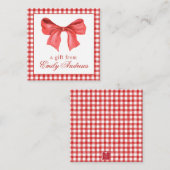 Carte De Correspondance Boîtier cadeau Aquarelle Rouge Bow (Devant / Derrière)