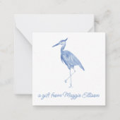 Carte De Correspondance Boîtier cadeau Chinoiserie Aquarelle bleu Heron (Devant)