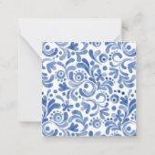 Carte De Correspondance Boîtier cadeau Chinoiserie Aquarelle bleu Heron (Dos)