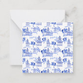 Carte De Correspondance Boîtier cadeau Chinoiserie Aquarelle Bleu Pagode (Dos)