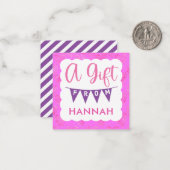 Carte De Correspondance Boîtier cadeau d'anniversaire joli rose (Devant/Arrière en situation)