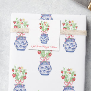 Carte De Correspondance Boîtier cadeau de la Chinoiserie Vase Red Strawber