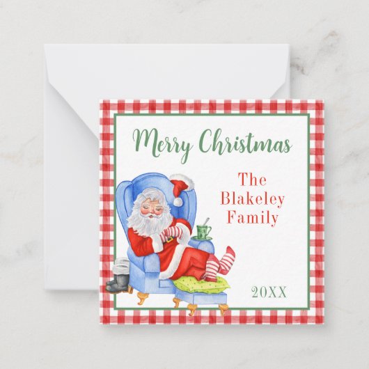 Carte De Correspondance Boîtier cadeau de Noël Père Noël (Devant)