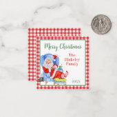 Carte De Correspondance Boîtier cadeau de Noël Père Noël (Devant/Arrière en situation)