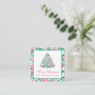 Carte De Correspondance Boîtier cadeau de Noël Pink & Green Preppy